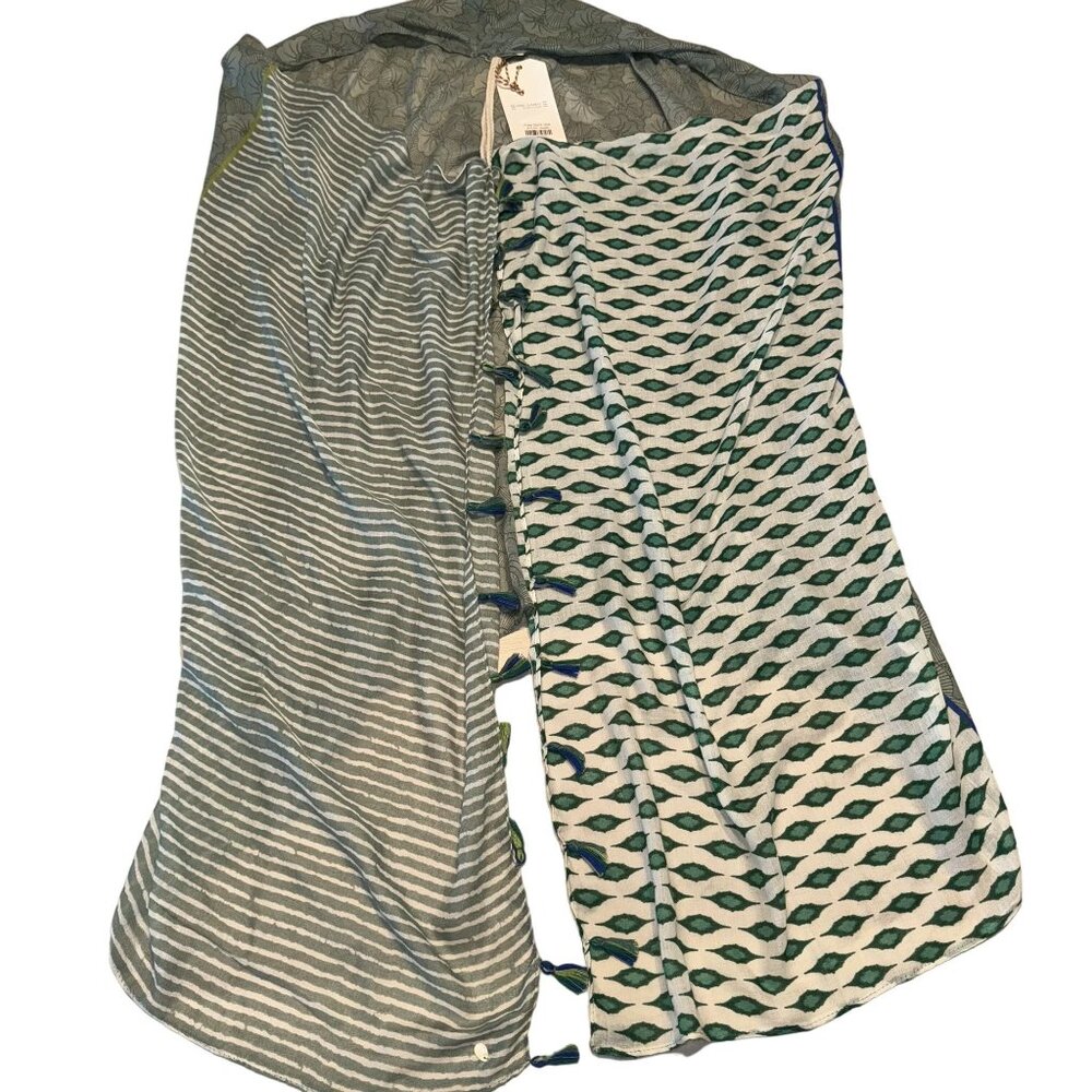 NWT Pool To Party Free Spirit Vest Subtle Green Print Vest Women's One Size OS